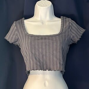 Offline by Aerie Blue Striped Crop Top size M